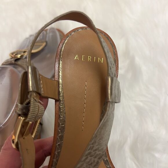 AERIN | Leather T-Strap Good Snake shin Sandals - Picture 8 of 11